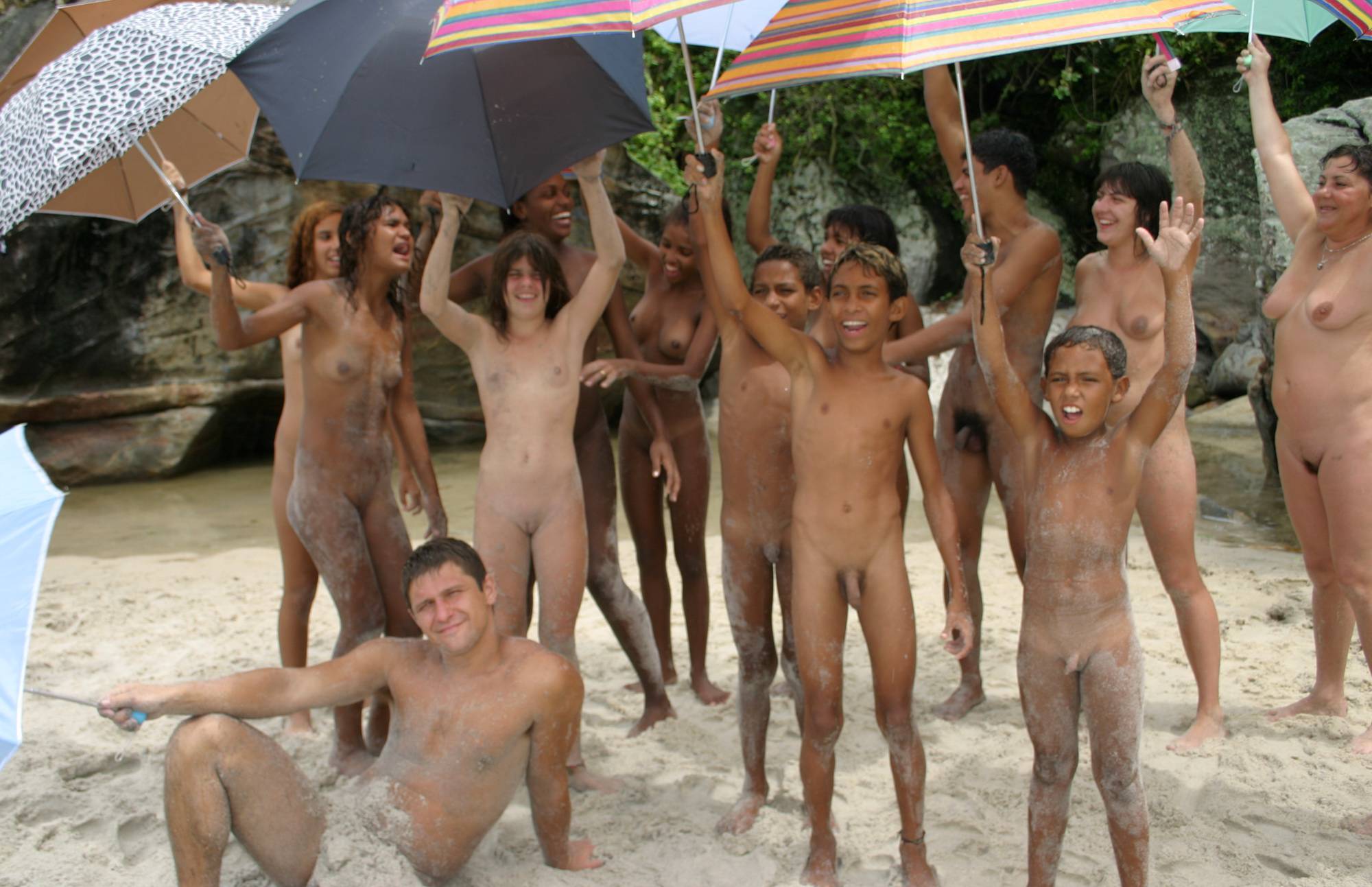 Brazilian Beach Umbrellas Young Naturists - 2