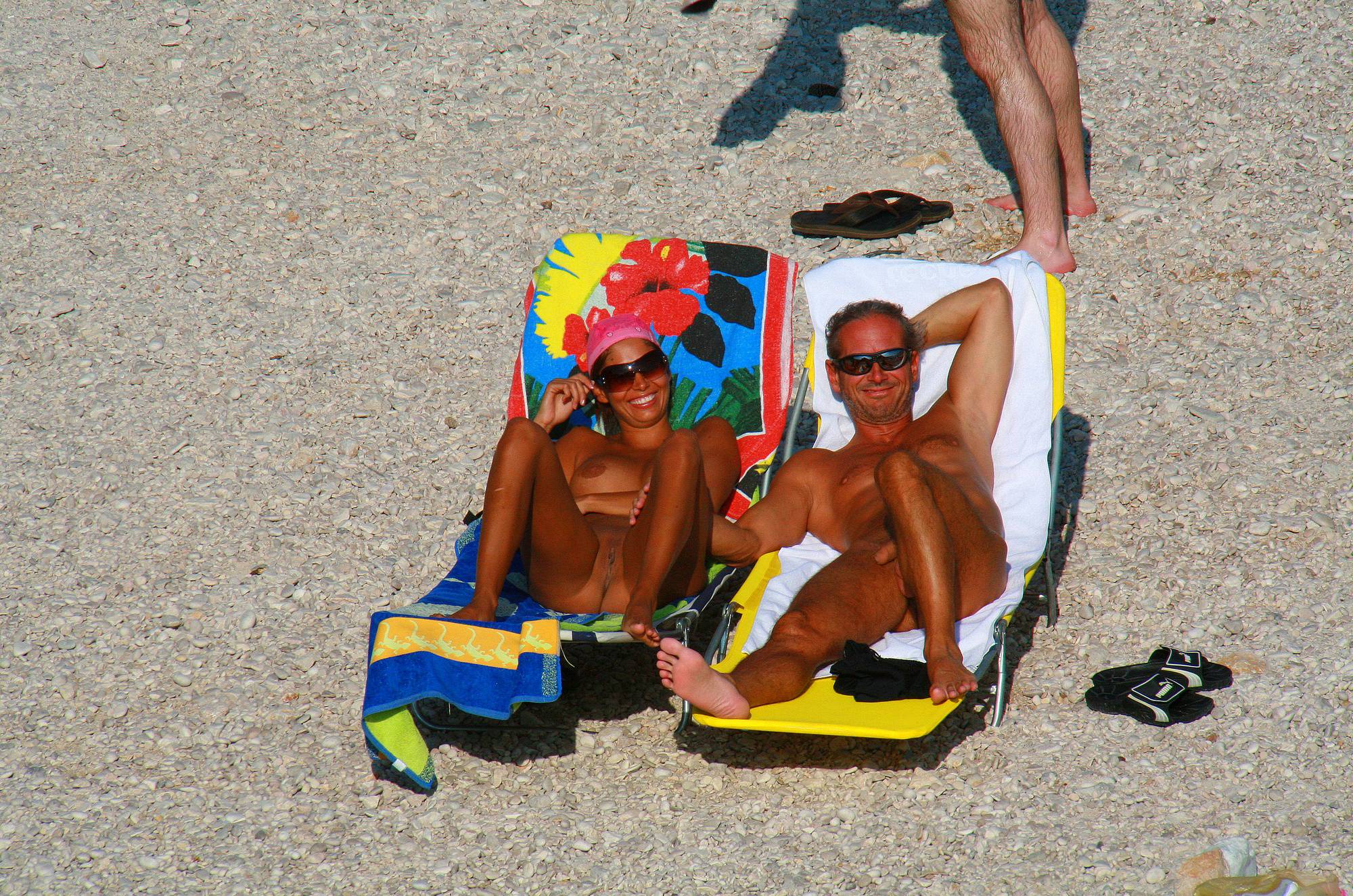 Ula FKK Striped Tan Couple - Young Nudists - 1